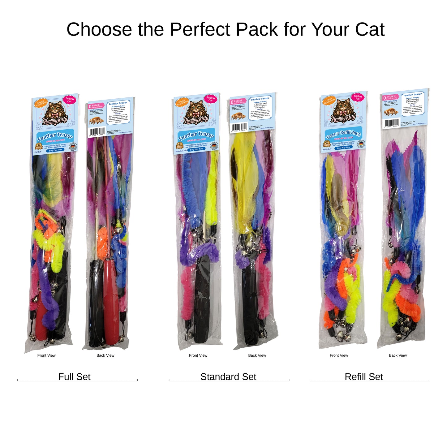 Feather Teaser Cat Toy Set