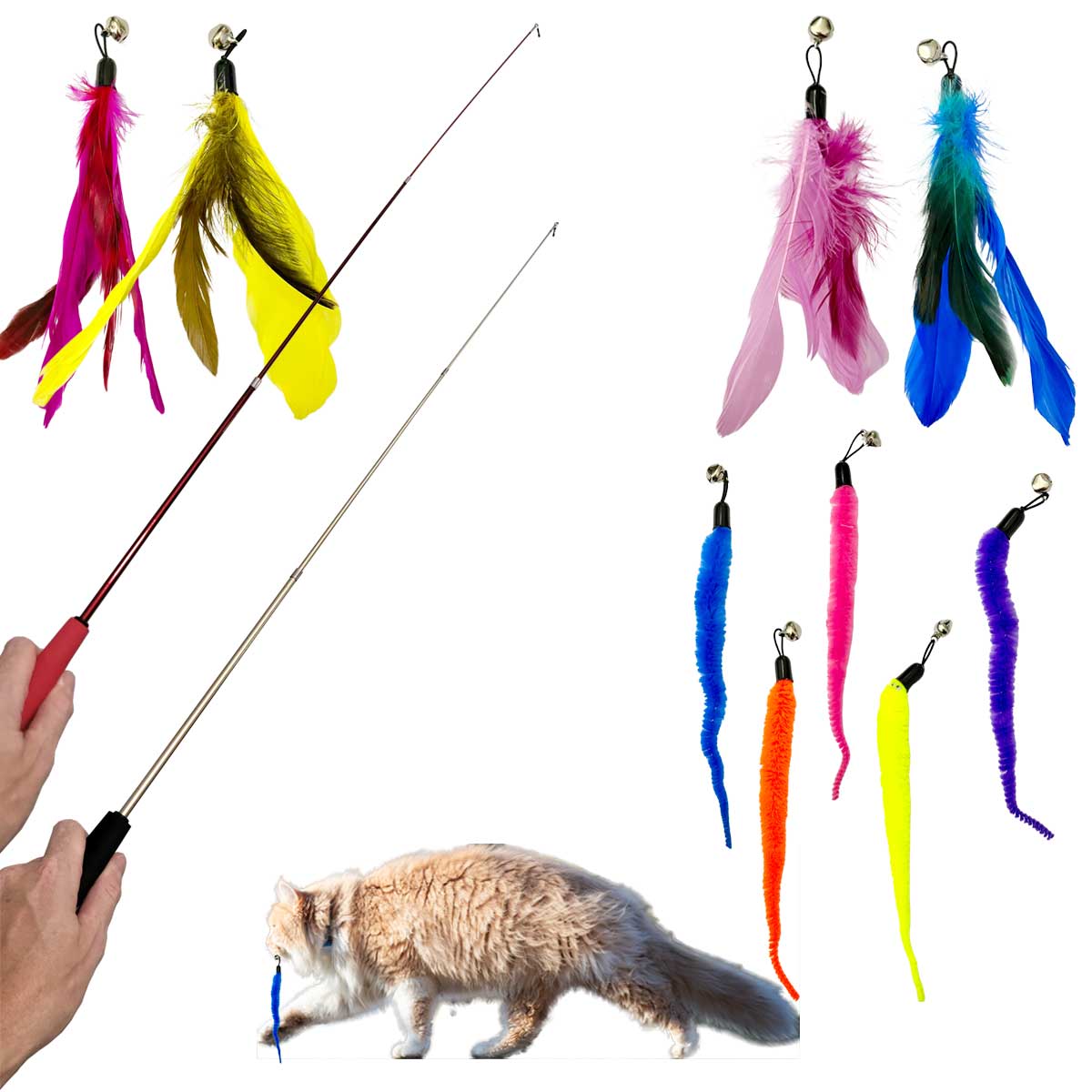 Feather Teaser Cat Toy Set