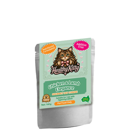 HealthyKitty Chicken & Lamb Elegance 160g pouch — grain‑free wet cat food, Australian‑made