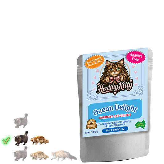 HealthyKitty Ocean Delight 160g pouch — grain‑free wet cat food, Australian‑made