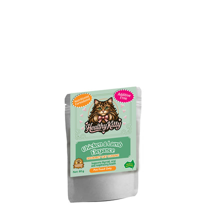HealthyKitty Chicken & Lamb Elegance 80g pouch — grain‑free wet cat food, Australian‑made